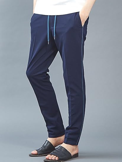 Amazon 5351プール オム 5351 Pour Les Hommes パンツ サイドラインカノコスラックス メンズ ネイビー 46 M ロングパンツ 通販