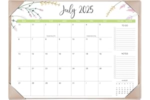 TUTAZOOK Desk Calendar 2025-2026 with Desk Mat – 22" x 17" Large Desk Pad Calendar Runs From Jul 2025 to Dec 2026, Floral Design Desktop Calendar with To-Do, Notes for Planning, Organizing, and Scheduling Your Life (Apricot)
