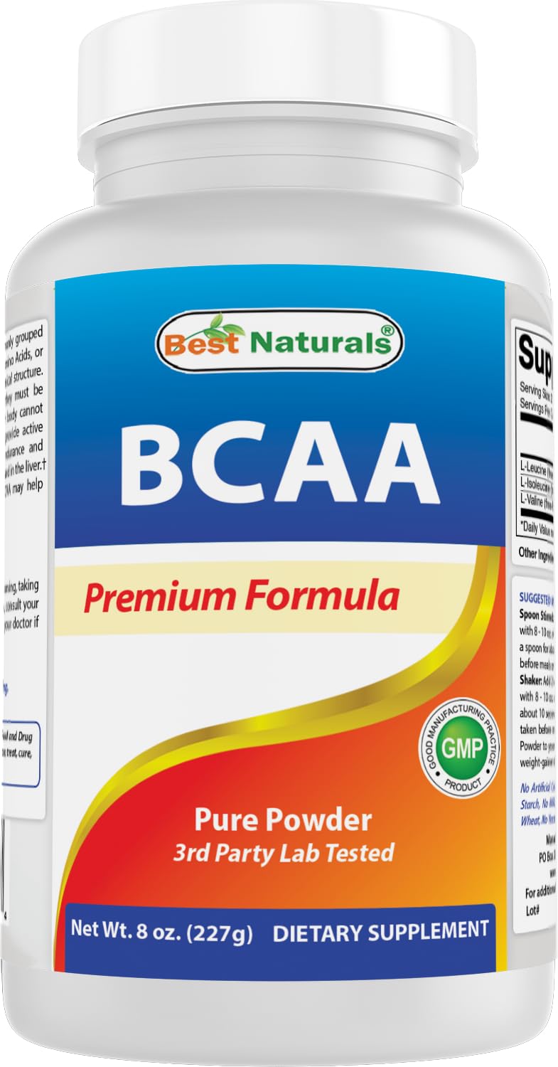 Best Naturals BCAA Powder 8 OZ Branch Chain Amino Acids Pharmaceutical Grade