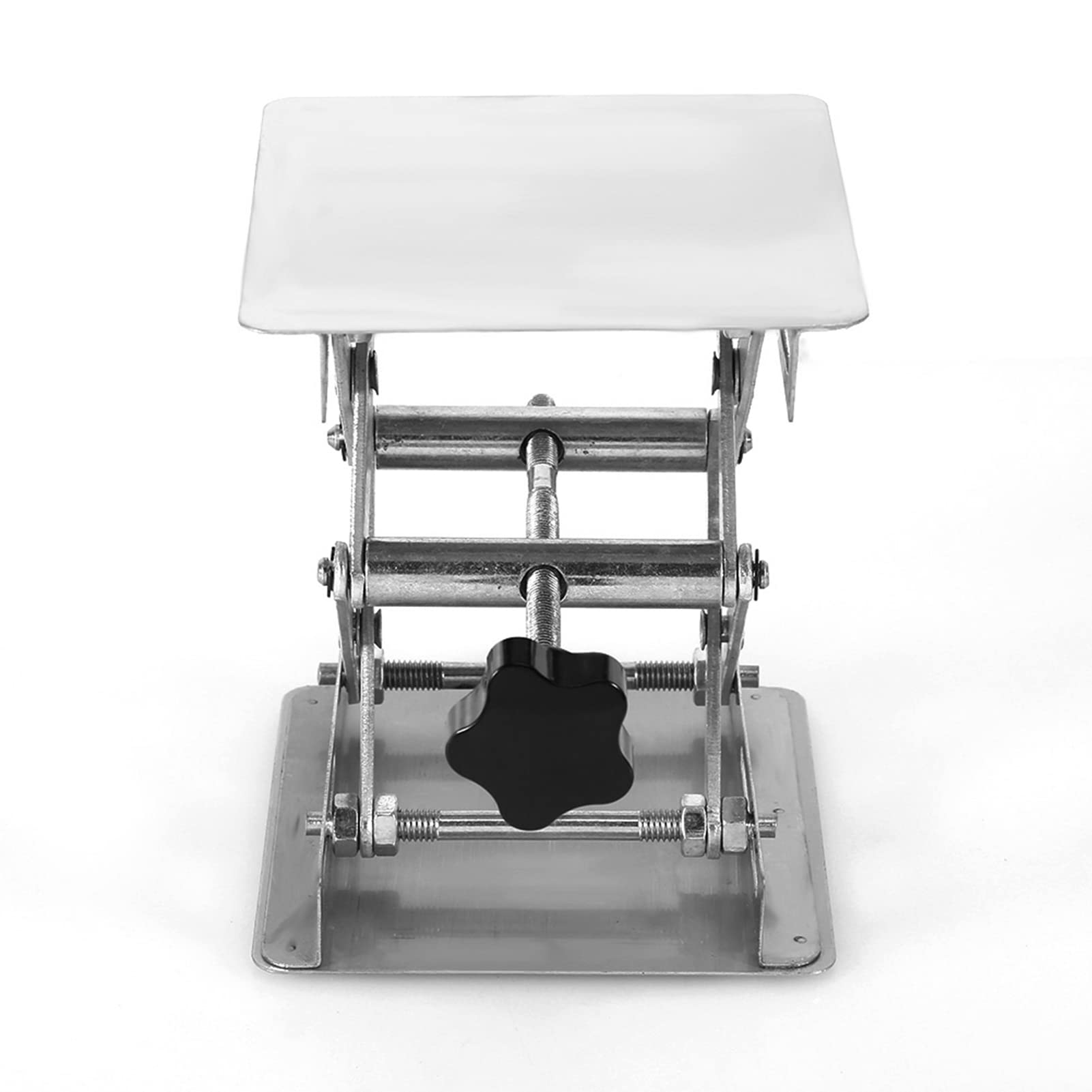 4x4'' Scientific Lab Laboratory Scissor Jack, Stainless Steel Lab Lifting Platform Stand Rack Scissor Lab-Lift Lifter Manual Control