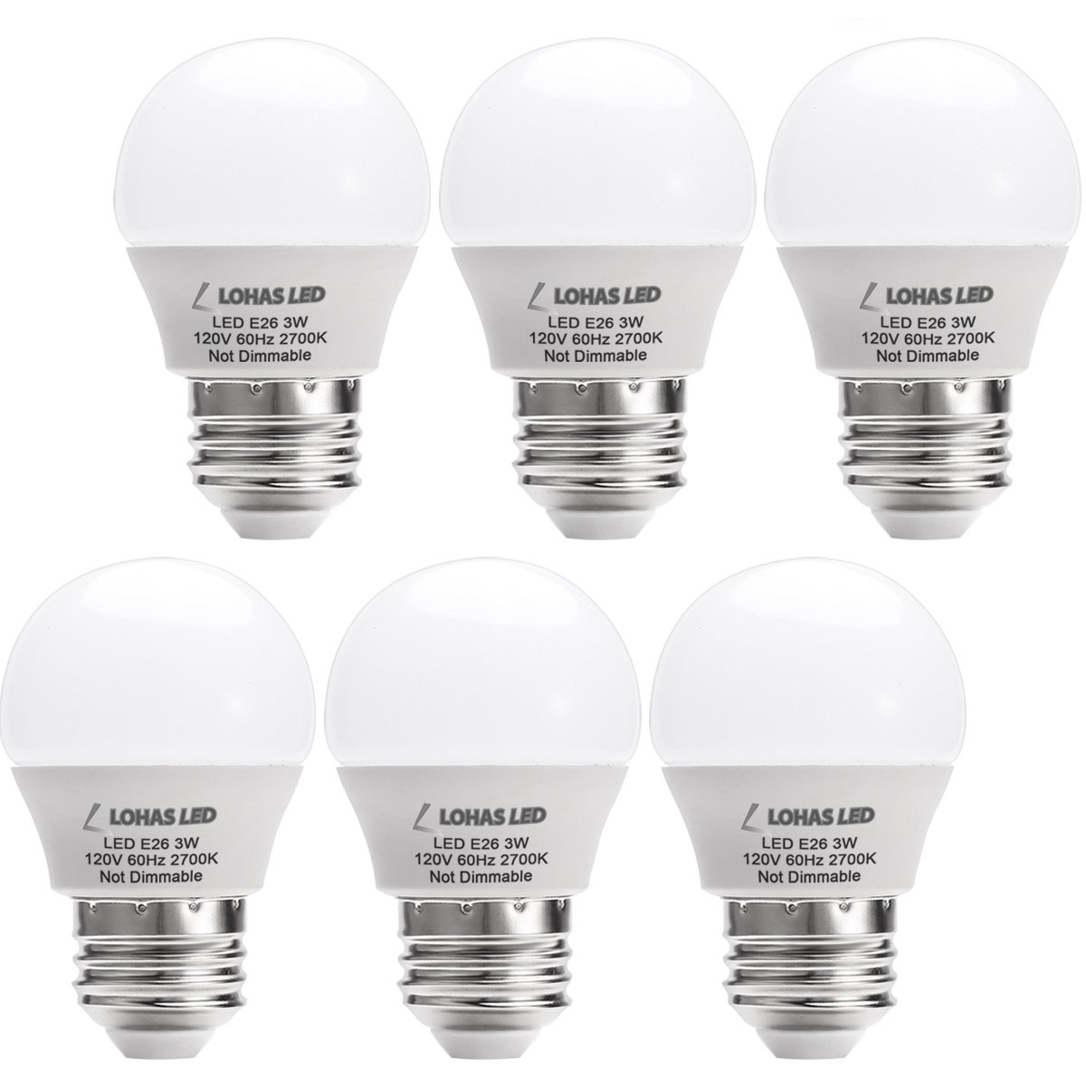 LOHAS LED 3W(25 Watt Equivalent) Light Bulbs, Warm White 2700K LED