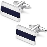 Dannyshi Cufflinks for Men Classic Wedding Business Shirt CuffLinks Set | Black Cuff links mens Jewelry Gifts with Box