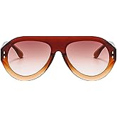 mincl Popular Fashion Pilot Sunglasses Women Shades UV400 Retro Rivets Decoration Gradient Trending Men Round Sun Glasses