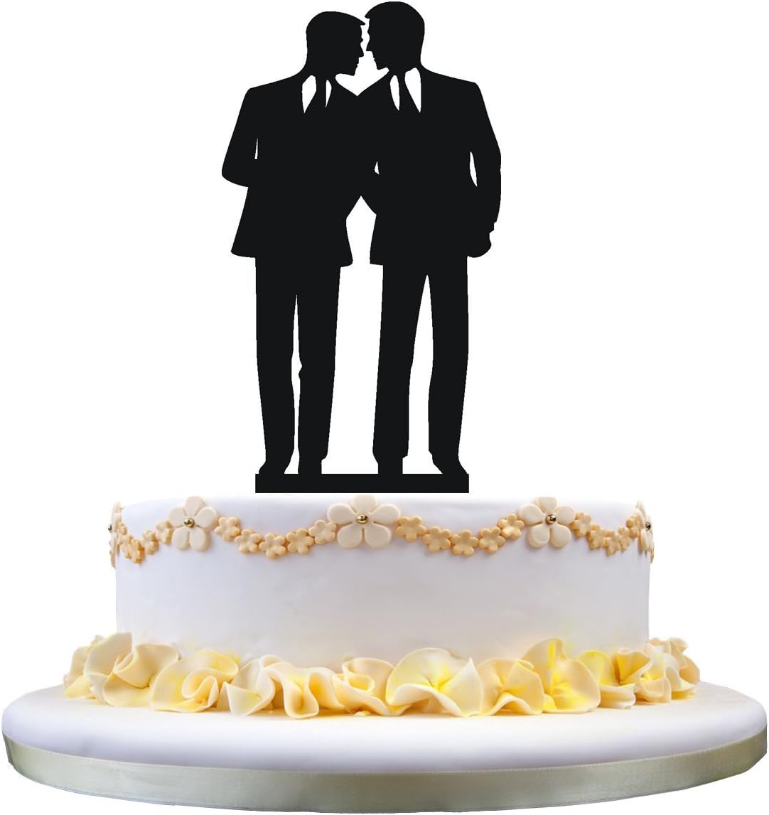 Amazon Com Gay Wedding Cake Topper Groom To Groom Cake Topper For