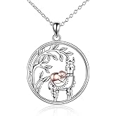 ONEFINITY Sloth Llama Necklace Sterling Silver Sloth Dinosaur Alpaca Pendant Necklaces for Women Girls Jewelry Gifts