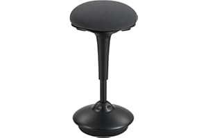 HOMCOM Standing Desk Chair, Backless Wobble Stool Chair, Adjustable Active Ergonomic Standing Stool with Rocking Motion, Non-