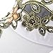 Deer Mum Ladies Denim Jean Campagne Bling Ajustable Baseball Cap Cowboy Hat(Flower 1) (White)