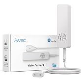 Aeotec Water Sensor 8, Z-Wave Plus 800 Series with Long Range Support, Leak Detector with Temperature &amp; Humidity, SmartThings Compatible, Battery or USB-C Powered Flood Sensor