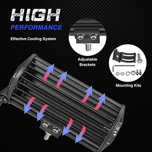 AMBOTHER LED Light Bar 7'' 240W Off Road Lights 40led Spot Flood Combo Driving Lights Waterproof Work Fog Lights for Pickup Truck Jeep Boat UTV ATV Marine, Triple Rowï¼Œ2 Year Warranty, 2 Pack