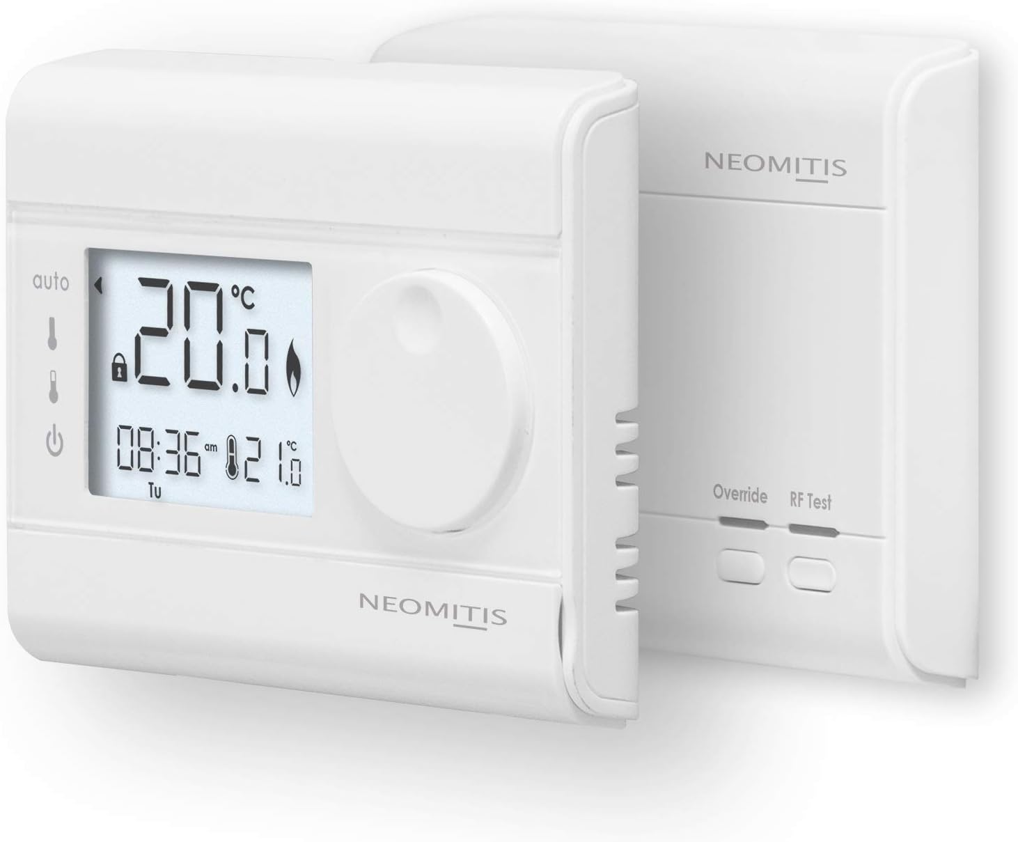 Neomitis RT1RF Wireless Daily Programmable Digital Room Thermostat, White