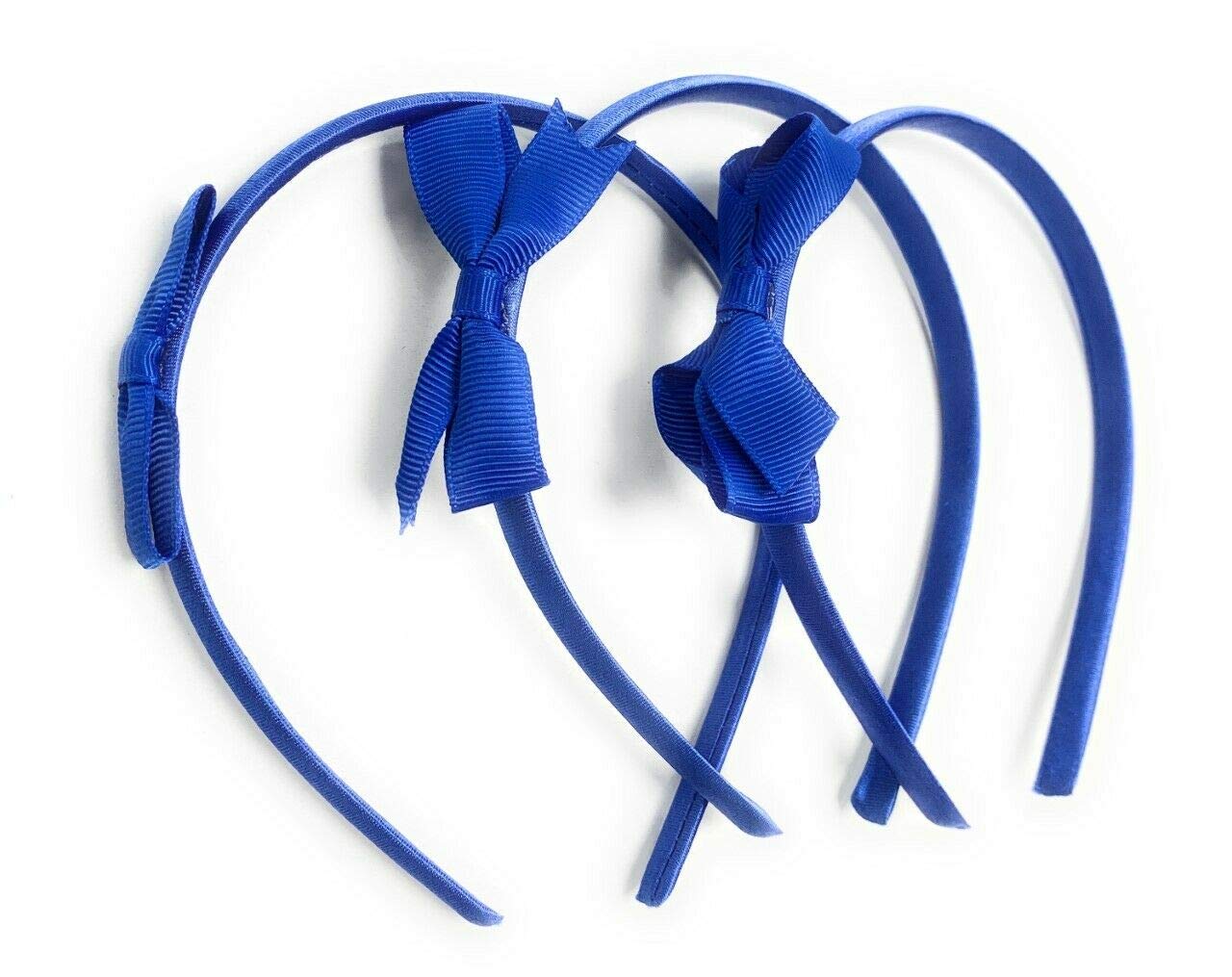 Caprilite 3 x School Hair Bows on Headbands Alice Bands Uniform Colours Bow Headband Set (Royal Blue) โ image 1