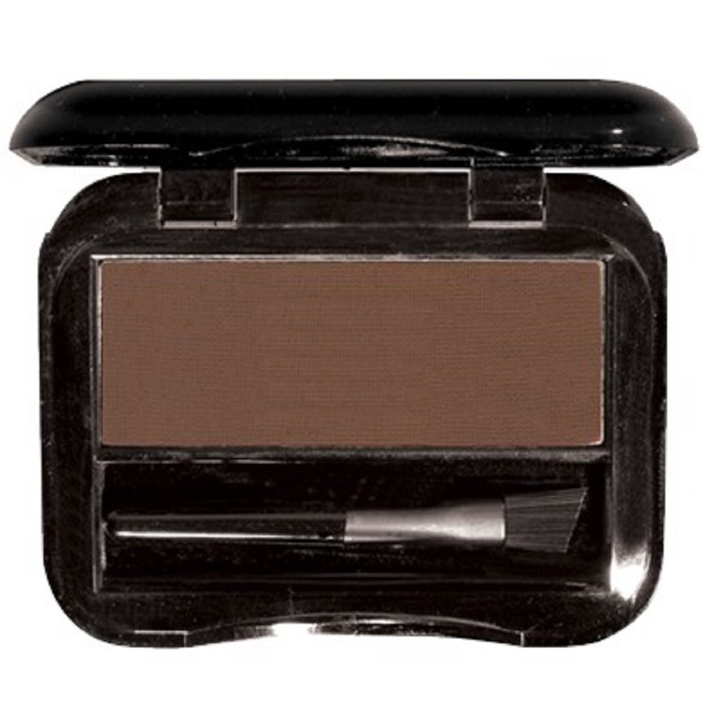 Brush On Brow for Perfectly Shaped & Contoured Brows - Lightweight pressed brow powder compact that creates a subtle natural brow to a fierce night out brow (Dark Brown)