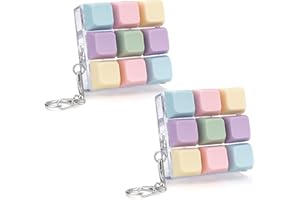Keyboard Fidget Toys for Adults, Fidget Clicker Keyboard Keychain 9-in-1, Loud Keyboard Fidget, Decompression Button Clicker 
