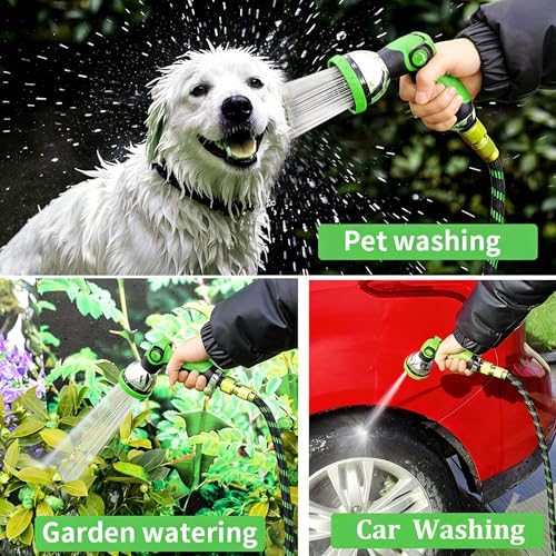 50ft Expandable Garden Hose Pipe 50ft Magic Flexible Garden Hose with 10 Upgraded Water Spray Modes, 3 Layers Latex Tangle Free, Garden Hose for Gardening and