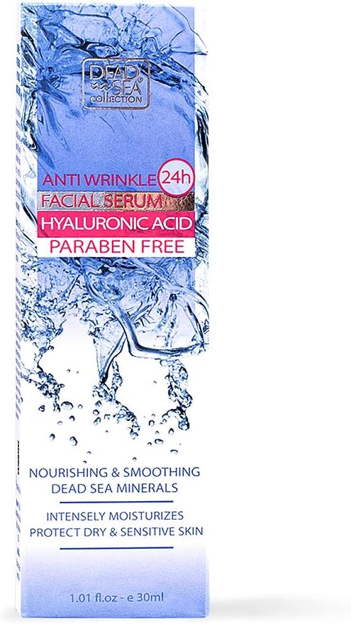 Dead Sea Collection Serum for Face with 5% Hyaluronic Acid, Dead Sea Minerals, and Vitamin E