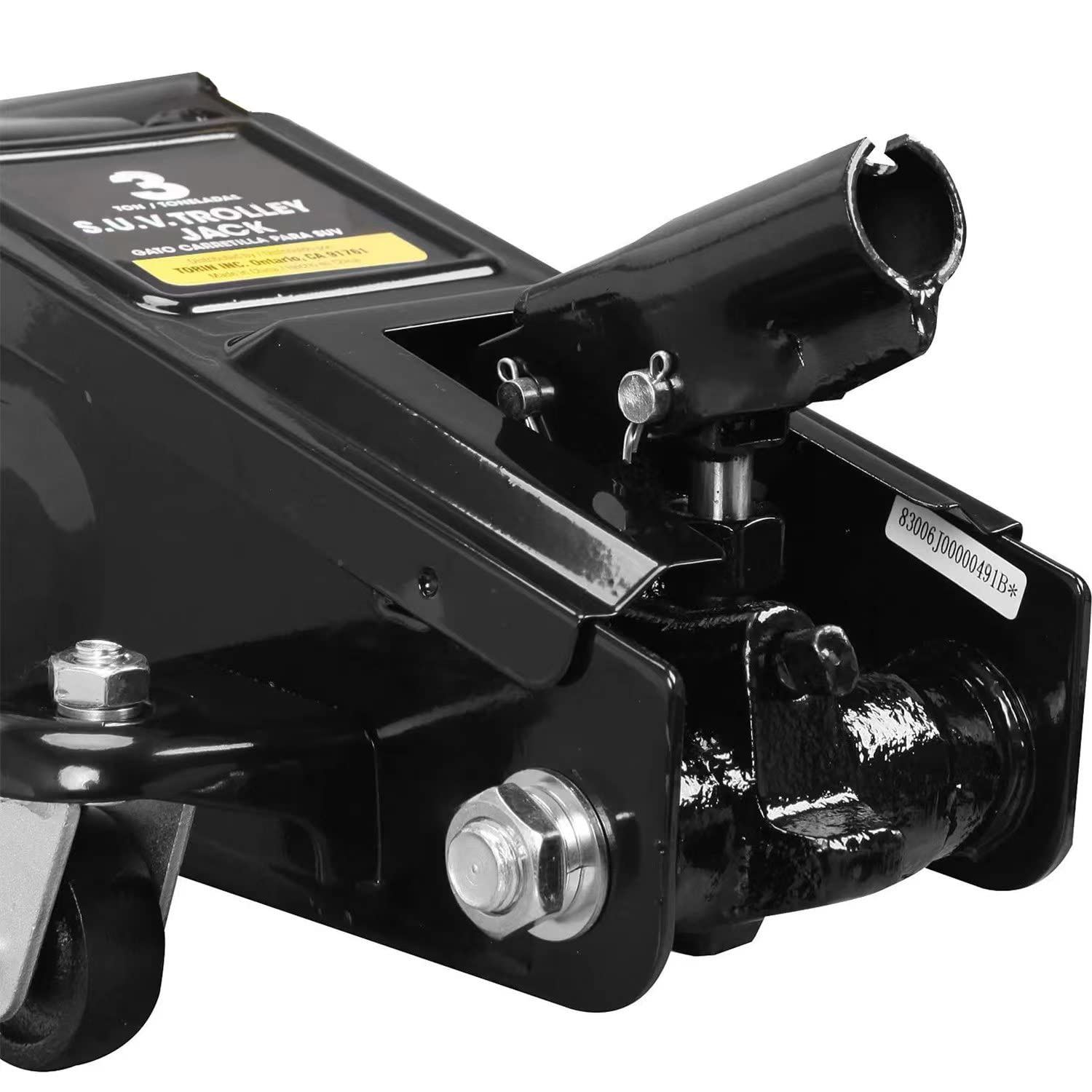 Torin AT83006B Hydraulic Trolley Service/Floor Jack with Extra Saddle (Fits: SUVs and Extended Height Trucks): 3 Ton (6,000 lb) Capacity, Black