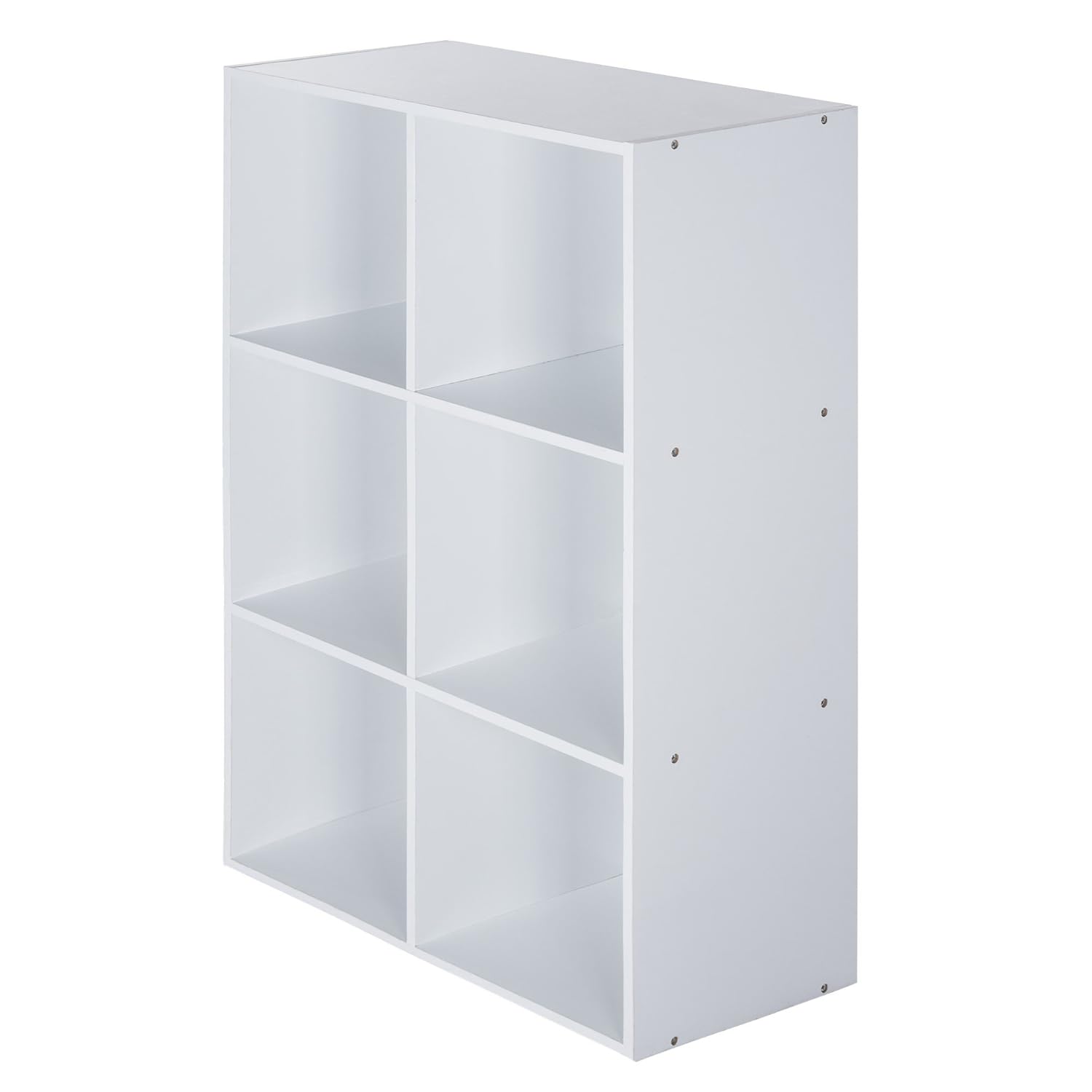 Wooden 3Tier Storage Cube Organizer Shelf, 6 Compartment Storage Unit