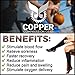 Copper Compression Gear Premium Knee High Socks - 100% Guaranteed- Best Copper Recovery Support Socks for Calf or Shin Splints, Swollen Feet, Running Support Stabilizer for Men and Women (Size 9.5-12)