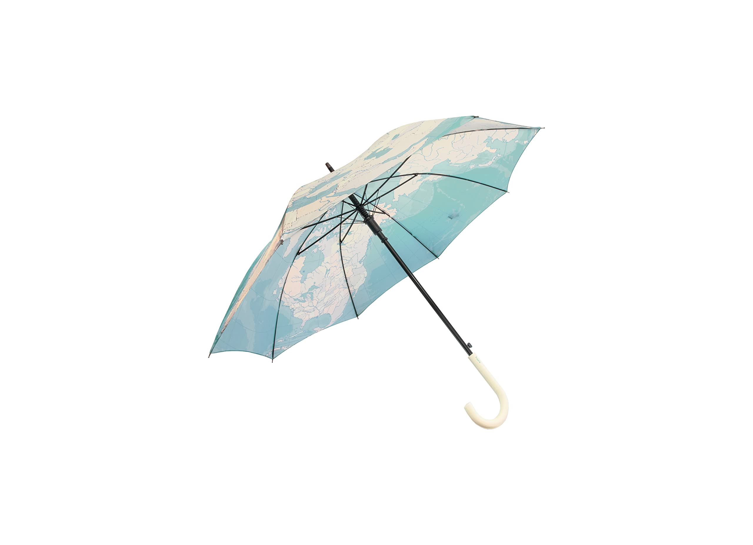 Fisura Large World Umbrella Youth Blue Automatic Umbrella with Button Heavy Duty Umbrella for Travelers 40" Diameter