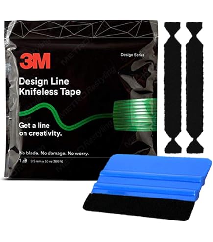 3M Design Line Tape – 150ft Roll With 3.5mm Width, Yellow, Patented Stretchable Tape For Vinyl Wraps, Pinstripes & Graphics – No Knife Needed