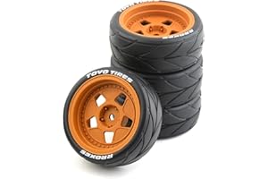 GENERIC Lifehead 65mm On Road Rubber Tires& Wheels Rims 12mm Hex Hub for HPI Ken Block's Tamiya XV01 TT01 TT02B Kyosho FAZER MK2 Lc racing PTG HSP RGT RC 3RACING D5 1/10 RC Rally Car