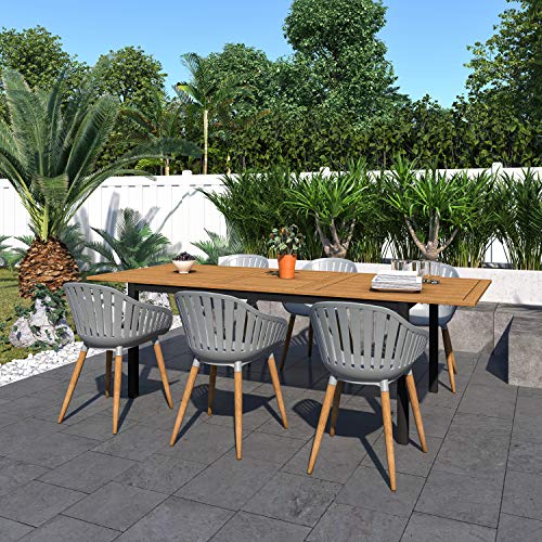 Amazonia Bruges 7Piece Outdoor Rectangular Dining Table Set Teak