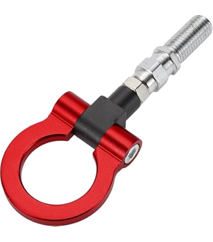 Red Tow Hook For Toyota Yaris EP - 23cm Durable Metal Recovery Hook