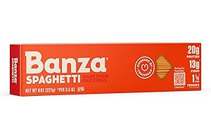 Banza Spaghetti Pasta from Chickpeas - Gluten Free, High Protein, and Lower Carb Protein Spaghetti Chickpea Pasta - 8oz