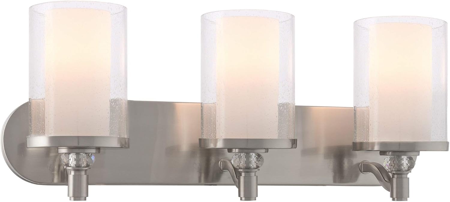 Best Vanity Lighting Polished Nickel With Crystals 3 Lights