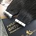 Moresoo 18 inch 100g/40pcs 100% Straight Unprocessed Virgin Remy Human Hair Off Black Color 1b Seamless Skin Weft Tape In Hair Extensions