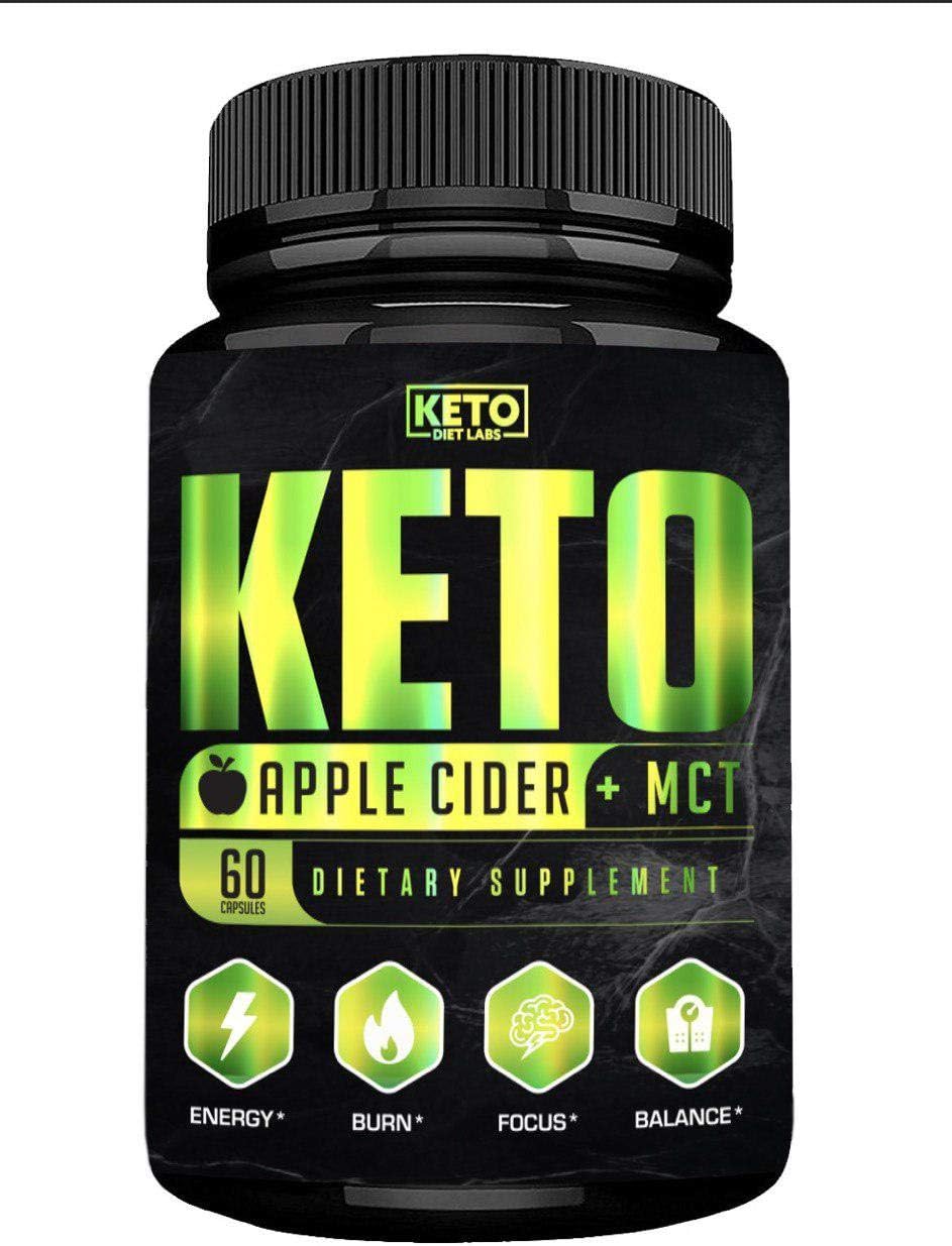 Keto Apple Cider Vinegar Pills with MCT Oil - Organic Ketosis Supplement for Women and Men - Fat Burner, Support Metabolism and Boost Energy - 60 Capsules