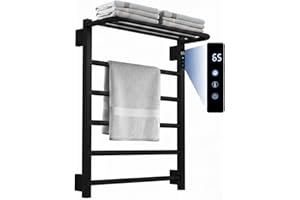 Heated Towel Rack Wall Mounted WiFi Smart Control, 5 Bar Electric Towel Warmer with Carbon Fiber Tech, 1-24h Timer, Child Loc
