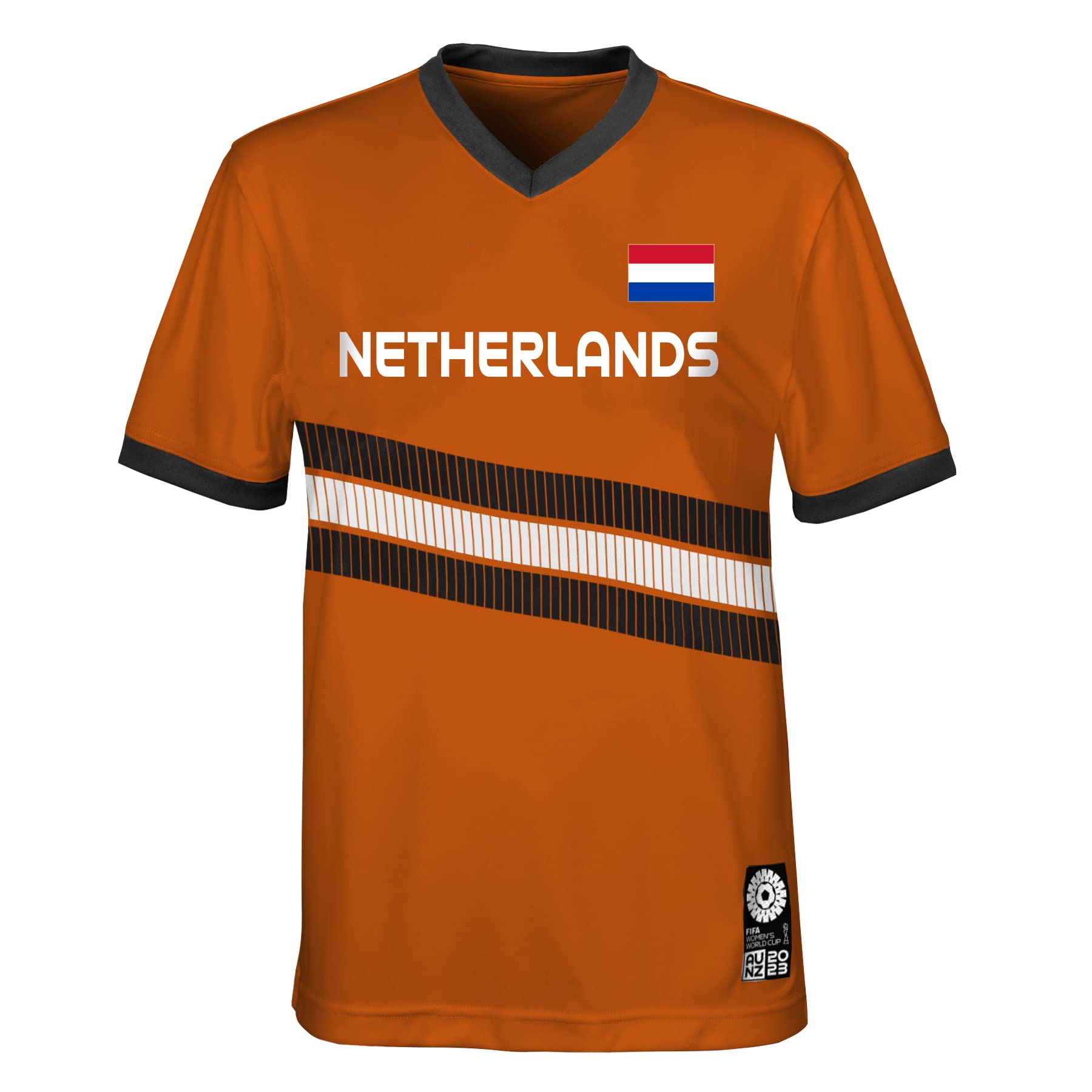 Official 2023 Women's Football World Cup Adult Team Shirt, Netherlands, Orange, Large