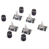 Cylewet 5Pcs KY-040 Rotary Encoder Module with 15&times;16.5 mm with Knob Cap for Arduino (Pack of 5) CYT1062