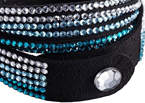 TOUCHFashion Crystal Closure Deluxe Aqua Blue Cuff Rhinestone Slake Bracelet Swarovski Element Crystal