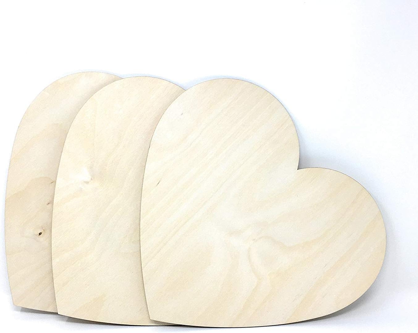 Gocutouts Wooden 12" Heart Cutouts Unfinished Package of 3 Hearts Shapes (12" Bag of 3)