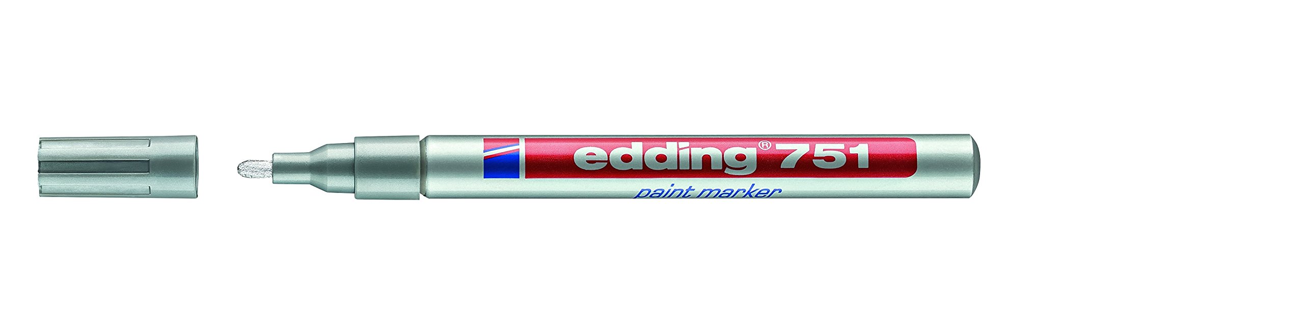 edding751 Bullet Tip Paint Marker Fine Silver (Pack of 10) 751-054