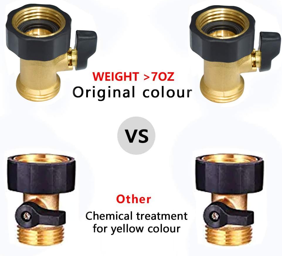 HQMPC Heavy Duty Brass Shut Off Valve Garden Hose Shut Off Valve Garden Hose Connector (2PCS) +4 Extra Pressure Washers : Garden & Outdoor