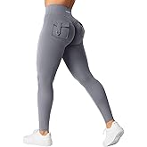YEOREO CoreFlex Leggings with Pockets for Women Charm Scrunch Workout Leggings V Cross Waist Butt Lifting Gym Yoga Pants