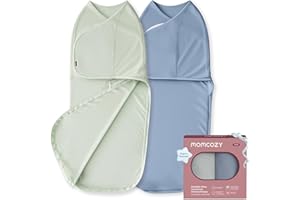 Momcozy Swaddles for Newborns, Quiet Fastner Suitable for Infant 0-3 Months, New-Parent-Friendly Swaddle Sack, Reduce Startle Reflex, Newborn Boys Girls Registry Essentials, 2-Pack, Serenity