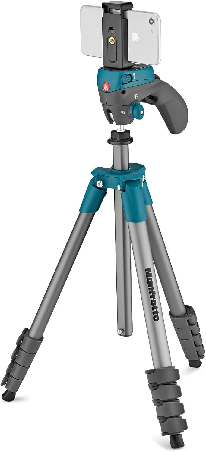 Manfrotto Compact Action Aluminum 5-Section Tripod Kit with Hybrid Head, Black (MKCOMPACTACN-BK) : Camera & Photo