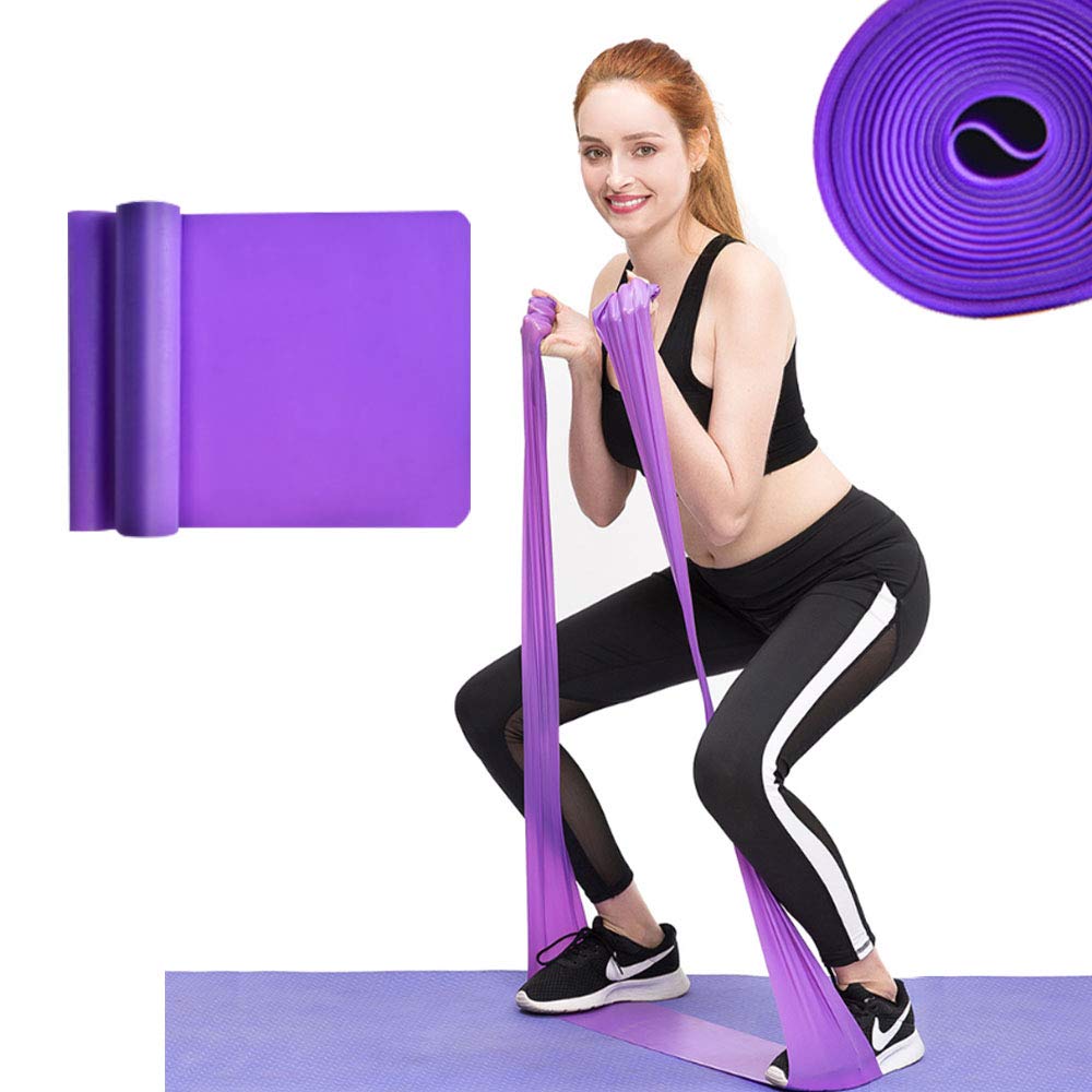 Resistance Bands Exercise Band Fitness Band Long Yoga Elastic Straps Natural Latex for Stretching Flexibility Pilate Ballet Gymnastics Rehabilitation