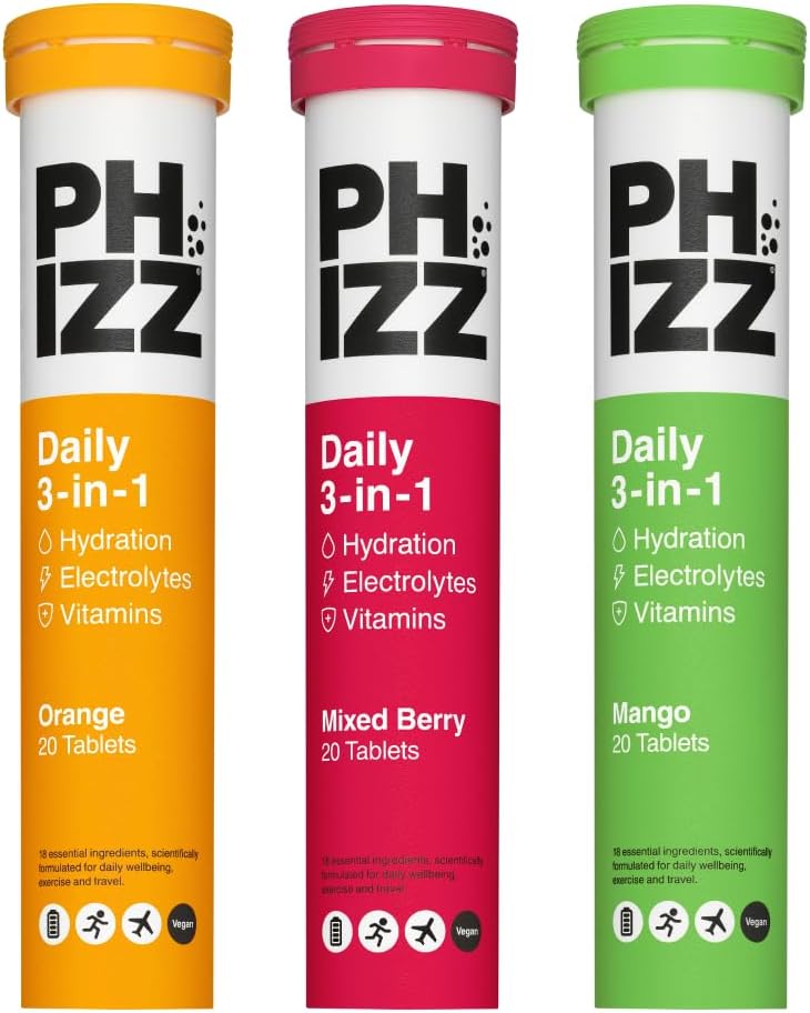 Phizz Electrolytes Multivitamin Hydration 60 Tablets 300g Mixed Flavour