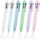 OSDUE 6 PCS 0.5mm 6-in-1 Multicolor Ballpoint Pen Retractable 6 Color