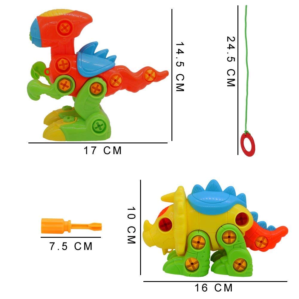 Akokie Dino Dinosaurs Toys Kids Figures Puzzle Assemble Kit Building Blocks DIY Construction Puzzle Toys For Boys And Girls Over 3 Years Old (2 Sets)