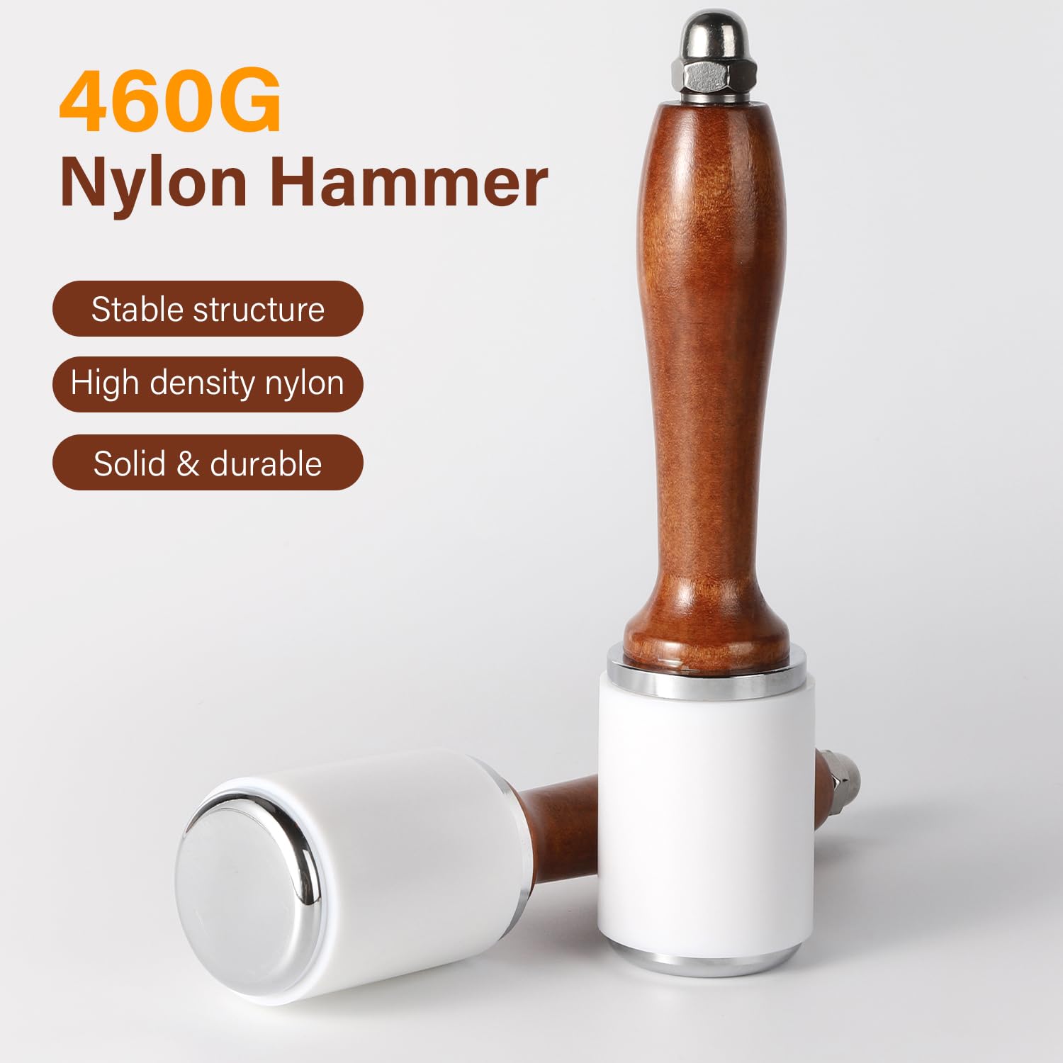 WUTA Leather Carving Hammer Professional Leather Mallet Leatherworking Maul Nylon Head Hammer for Handmade DIY Tools