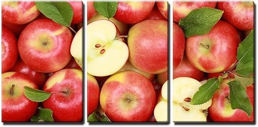 Amazon Com Wall26 3 Piece Canvas Wall Art Group Of Red Apples