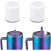 CERCGVEL 2 Pack Magnetic Straw Caps Compatible with BrüMate All Era and Resa Tumblers, Silicone Straw Caps Toppers Compatible with Brumate Accessories, Covers Protectors BPA Free (White)