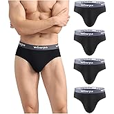 wirarpa Men's Underwear Modal No Fly Briefs Silky Comfortable Underpants 4 Pack