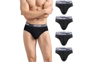 wirarpa Men's Cotton Stretch Underwear Support Briefs Wide Waistband Multipack